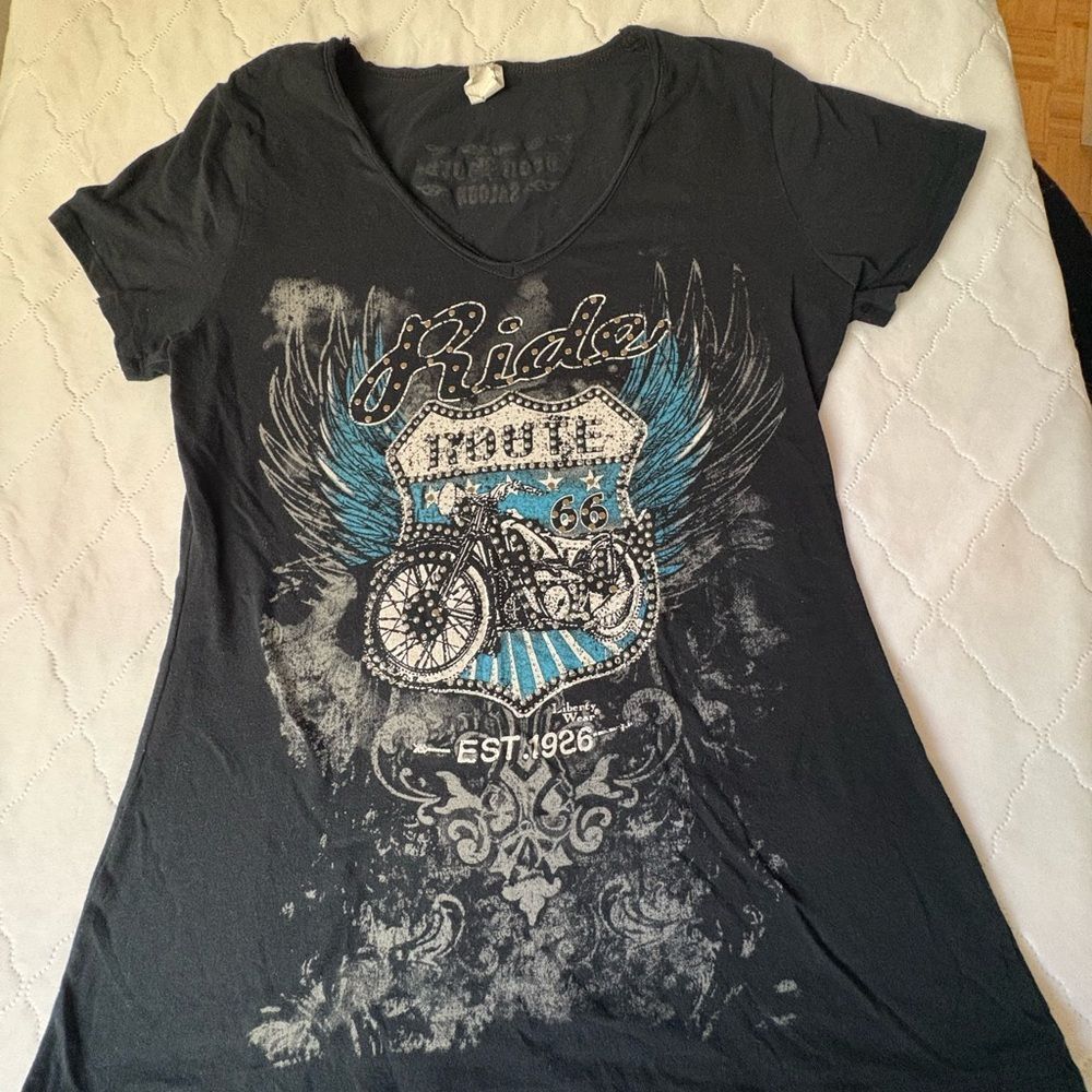 Iron Horse Graphic Tee with Motorcycle Design